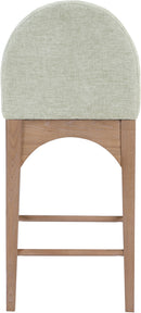 Waldorf - Chenille Stool With Natural Legs