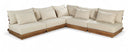 Mirella - 5 Piece Water Resistant Fabric Upholstered Outdoor Patio Modular Sectional