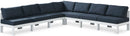 Nizuc - Outdoor Patio 7 Piece Modular Sectional With White Frame