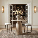 Ferro - Performance Fabric Upholstered Backless Bar Stool - Antique Bronze