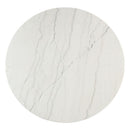 Edwyn - Round Dining Table - White Natural Marble Top & Espresso