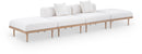 Laguna - 4 Piece 142" Outdoor Patio Armless Modular Sofa With 2 Backless Seats