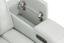 U8611 - Power Console Reclining Loveseat With Power Headrest, LED And Speaker - Silver