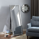 Noralie - 63" X 22" Floor Mirror - Mirrored & Faux Diamonds