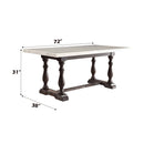 Gerardo - 31" Dining Table - White Marble Top & Weathered Espresso