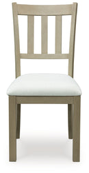 Calmoro - Dining Upholstered Side Chair (Set of 2) - Off White / Gray