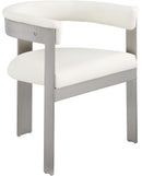 Romeo - Faux Leather Dining Chair With Silver Base (Set of 2)