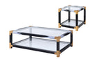Lafty - Coffee Table - Clear Glass & White Brushed