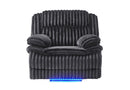 U8686 - Power Reclining Sofa With LED & Power Console Reclining Loveseat With LED & Power Recliner - Black