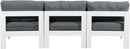 Nizuc - Outdoor Patio 3 Seat Armless Modular Sofa With White Frame
