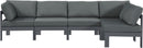 Nizuc - Outdoor Patio 5 Piece Modular Sectional With Gray Frame