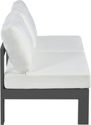 Nizuc - Outdoor Patio 2 Seat Armless Modular Sofa With Gray Frame