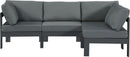 Nizuc - Outdoor Patio 4 Piece Modular Sectional With Gray Frame