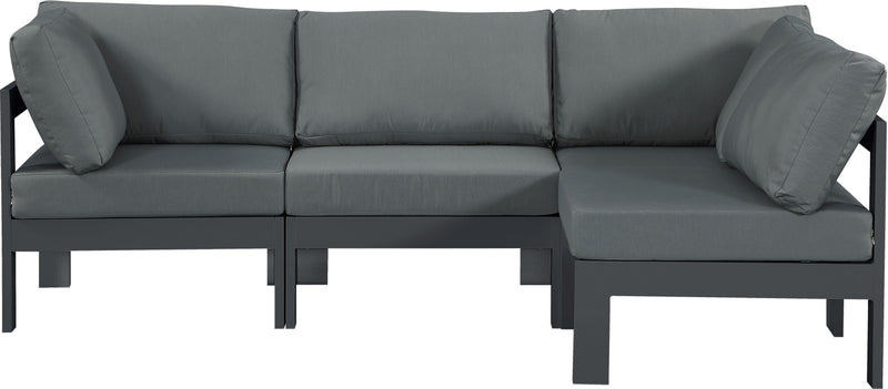 Nizuc - Outdoor Patio 4 Piece Modular Sectional With Gray Frame