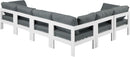 Nizuc - Outdoor Patio 6 Piece Modular Sectional With White Frame