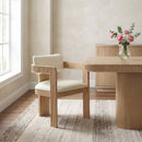 Sacha - Vegan Leather Upholstered Dining Chair With Natural Base (Set of 2)