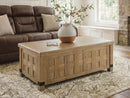 Ridgester - Lift Top Cocktail Table - Light Brown