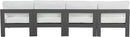 Nizuc - Outdoor Patio 4 Seat Armless Modular Sofa With Gray Frame