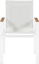 Nizuc - Outdoor Patio Dining Arm Chair With White Frame And Natural Arms (Set of 2)
