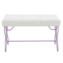 Priya II - Bench - White & Light Synthetic Leather Rple