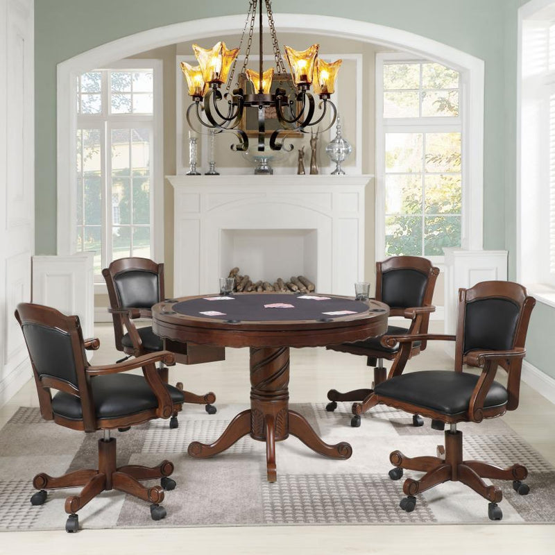 Turk - 5 Piece Dining And Game Table Set - Tobacco
