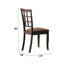 Cardiff - 18" Side Chair (Set of 2) - Dark Brown Microfiber & Espresso