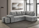 Roanne - Fabric Upholstered Sleeper Sectional Sofa - Gray