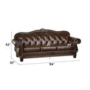Anondale - Sofa - Espresso Top Grain Leather Match & Cherry