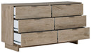 Oliah - Six Drawer Dresser - 31'' Height - Beige