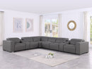 1208 - 8 Piece L Shaped Leather Sectional With 3 Power Recliners & Power Headrests