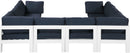 Nizuc - Outdoor Patio 8 Piece Modular Sectional With White Frame