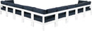 Nizuc - Outdoor Patio 9 Piece Modular Sectional With White Frame