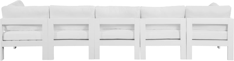 Nizuc - Outdoor Patio 5 Seat Modular Sofa With White Frame