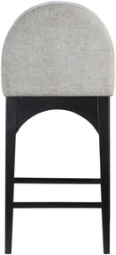 Waldorf - Chenille Stool With Black Legs