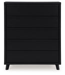 Danziar - Five Drawer Wide Chest - Black