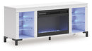 Brollevi - TV Stand With Fireplace - White