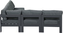 Nizuc - Outdoor Patio 5 Piece Modular Sectional With Gray Frame