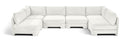 Hammond - Velvet Performance Fabric Upholstered 6 Piece U-Shaped Armless Sectional