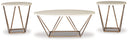 Tarica - Occasional Table Set (Set of 3) - White / Metallic