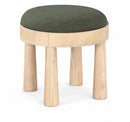 Larea - Linen Textured Fabric Ottoman - Natural Base