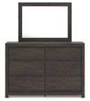 Fraluna - 3 Pc. - Queen Panel Storage Bed, Dresser And Mirror - Charcoal