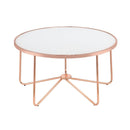 Alivia - Coffee Table - Frosted Glass & Rose Gold