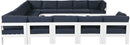 Nizuc - Outdoor Patio 13 Piece Modular Sectional With White Frame