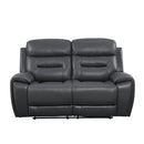 Lamruil - Motion Loveseat - Gray Top Grain Leather