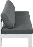 Nizuc - Outdoor Patio 3 Seat Armless Modular Sofa With White Frame