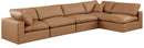Comfy - 5 Piece Faux Leather Modular Sectional