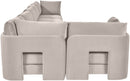 Hammond - Velvet Performance Fabric Upholstered 6 Piece L-Shaped Sectional