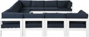 Nizuc - Outdoor Patio 11 Piece Modular Sectional With White Frame