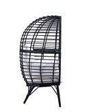 Penelope - Patio Lounge Chair - Light Gray Fabric & Black