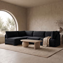 Hammond - Velvet Performance Fabric Upholstered 4 Piece Armless Sectional